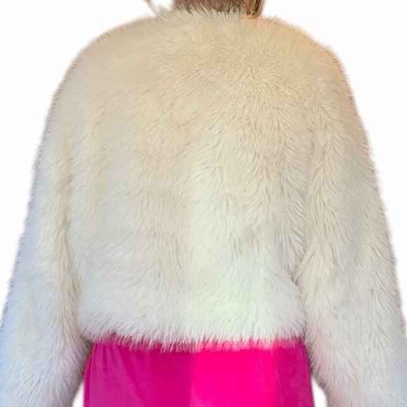 New Women’s White Faux Shearling Fur Jacket Long Sleeve Coat Small -Rachel Zoe - Picture 7 of 12